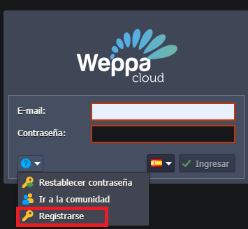 Empezando en la nube de Weppa cloud como registrarse.