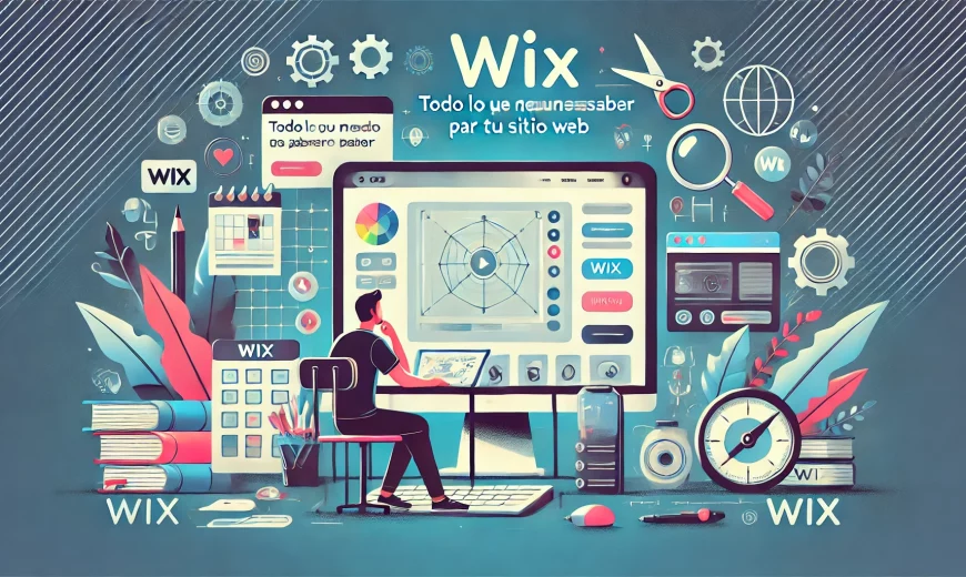 DALL·E 2024 12 06 21.37.36 Una imagen rectangular que ilustre el tema Wix Todo lo que Necesitas Saber para Crear tu Propio Sitio Web. La imagen debe mostrar un entorno modern