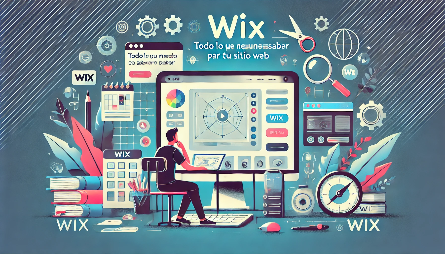 DALL·E 2024 12 06 21.37.36 Una imagen rectangular que ilustre el tema Wix Todo lo que Necesitas Saber para Crear tu Propio Sitio Web. La imagen debe mostrar un entorno modern